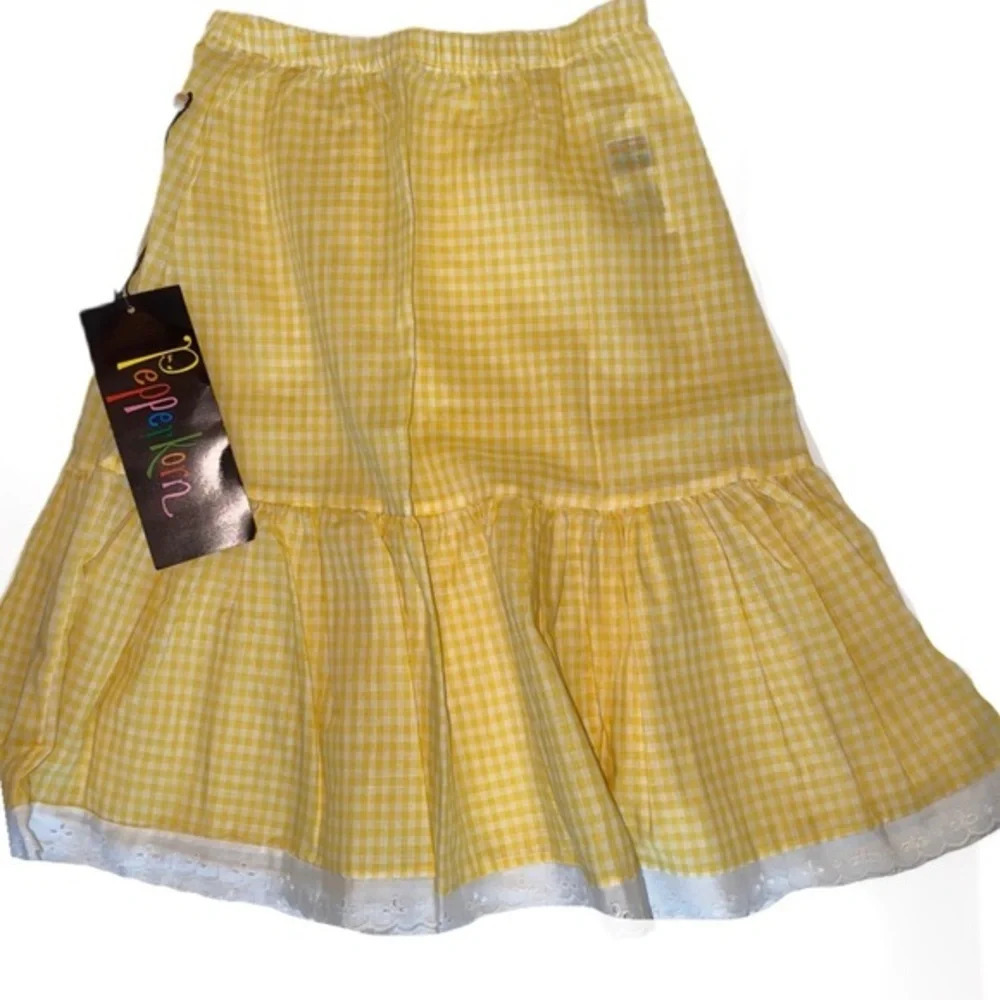 NWT‼️ Yellow Checker Skirt with matching shawl